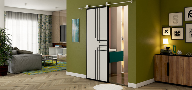 sliding bathroom door installation in Healdsburg